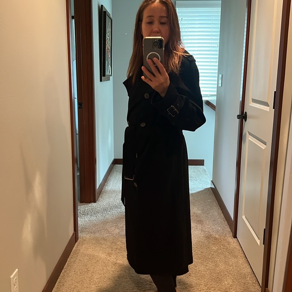 Anne Klein Black trench coat - Picture 8 of 17